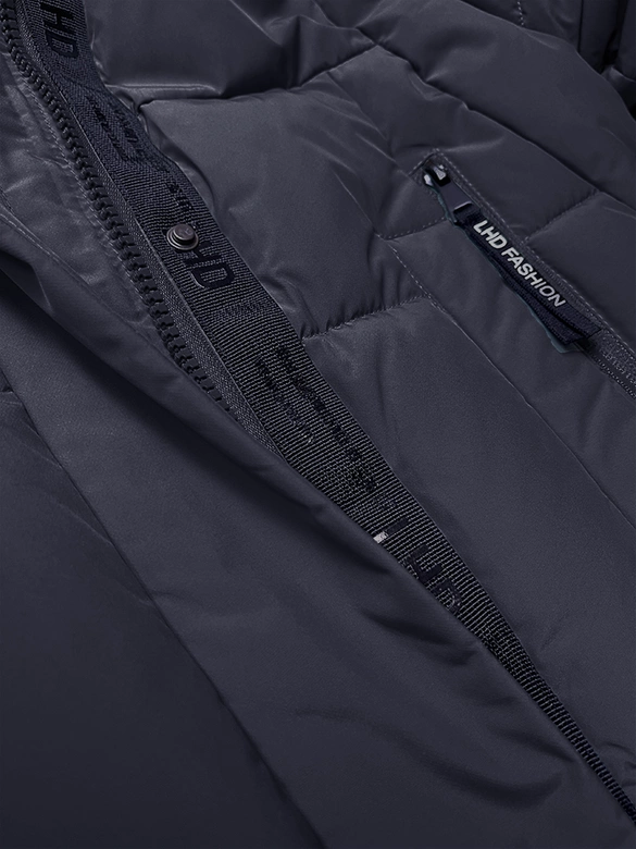 Pikowana kurtka zimowa damska LHD grafitowa (LHD-24572)