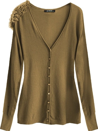 KLASYCZNY SWETEREK Z KORONKĄ KARMELOWY (1553)