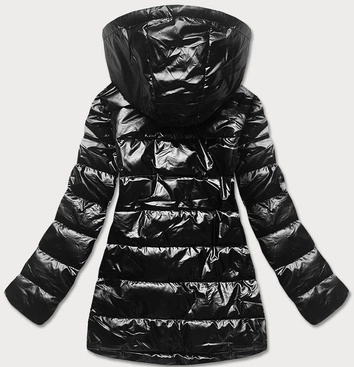 Kurtka damska z ozdobną podszewką czarna (xw709x)