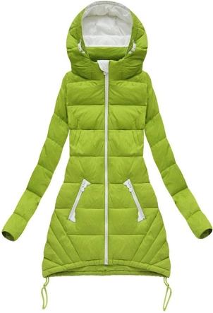 PIKOWANA KURTKA Z KAPTUREM LIMONKOWA (7151BIG)