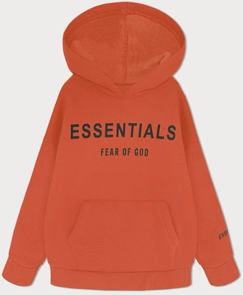 Gruba bluza damska kangurka pomarańczowa (22936)