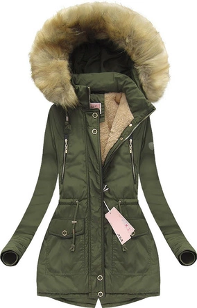 GRUBA PARKA ZIMOWA Z KAPTUREM KHAKI (W124)
