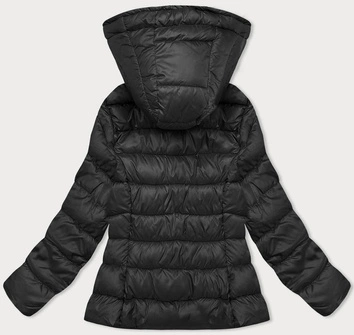 Pikowana zimowa kurtka damska z kapturem czarna (YP-22075-1)