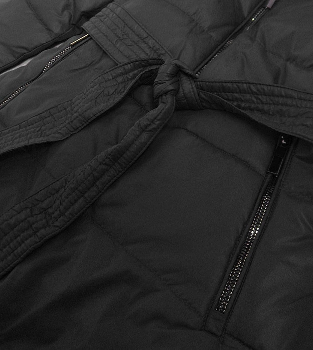 DWUSTRONNA KURTKA DAMSKA Z KAPTUREM CZARNA W PANTERKĘ (W352)