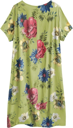 BAWEŁNIANA SUKIENKA OVERSIZE OLIWKOWA (341ART)