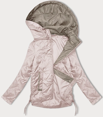 Damska kurtka ze ściąganymi bokami S'West  perłowy różowy (B8360-51)