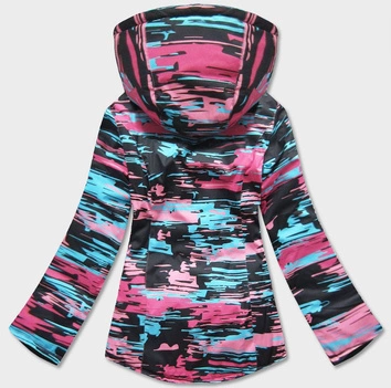 DAMSKA KURTKA ZIMOWA SNOWBOARDOWA Z MEMBRANĄ CZARNO-RÓŻOWA (W185)