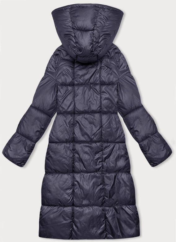 Długa zimowa kurtka damska granatowa (YP-22073-2)