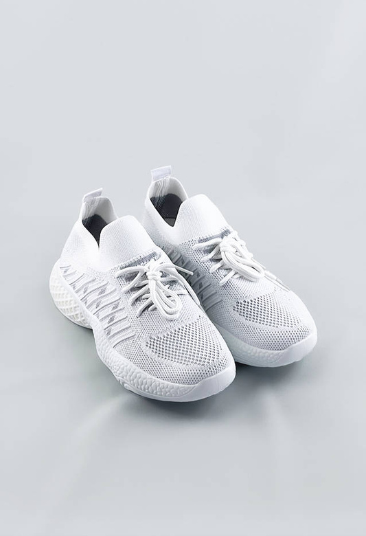 Ażurowe sneakersy damskie białe (jy21-2)