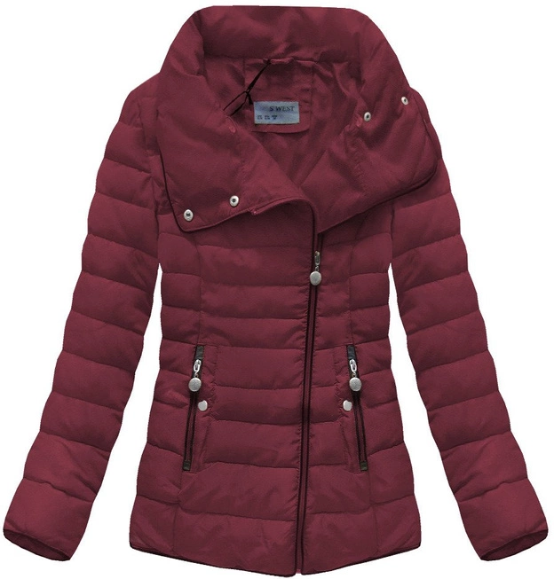 PIKOWANA KURTKA Z KOŁNIERZEM BORDOWA (R1058)