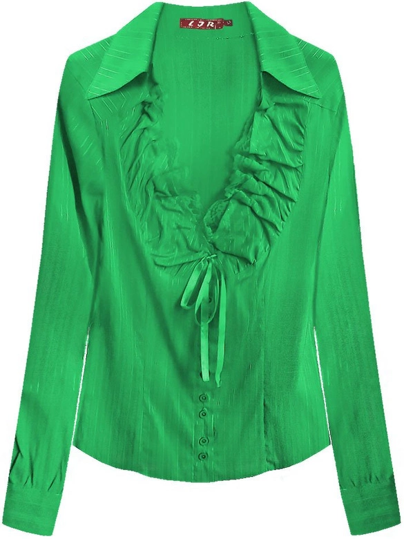 KOSZULA Z FINEZYJNYM DEKOLTEM ZIELONA (314ART)