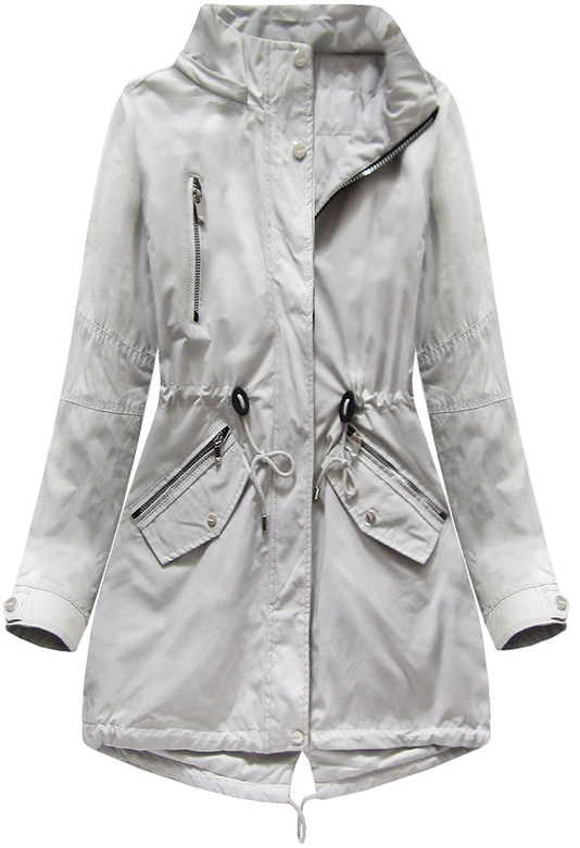 DWUSTRONNA PARKA Z KAPTUREM SZARA (W0233BIG)