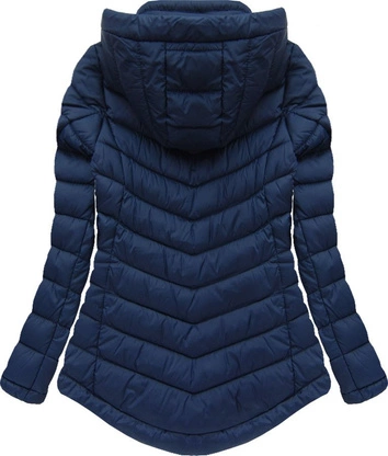 KRÓTKA KURTKA Z KAPTUREM GRANATOWA (W519)