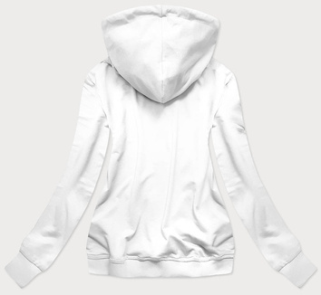 Bluza damska z kapturem flaming biała (n4594)