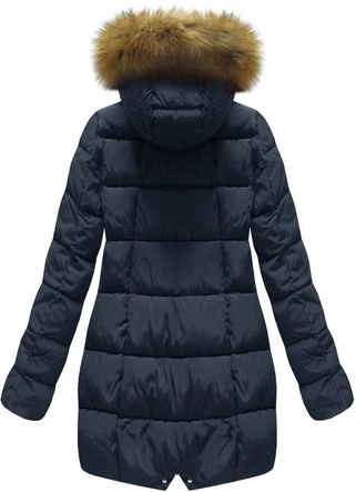 PIKOWANA KURTKA Z KAPTUREM GRANATOWA (R1050)