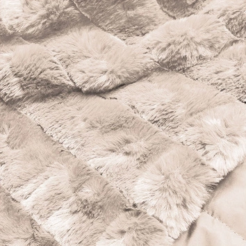 LEKKA KURTKA ZIMOWA DAMSKA FUTRO 2 W 1 BEŻOWA (39039)