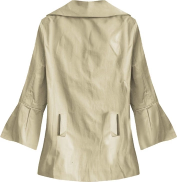 ŻAKIET Z  BUFIASTYMI RĘKAWAMI BEŻOWY (443ART)