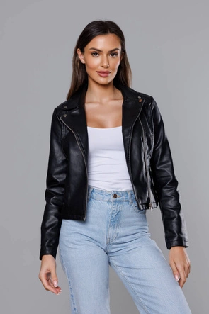 Ramoneska damska z kołnierzem czarna (11Z8036)