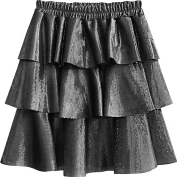 BŁYSZCZĄCA SPÓDNICA MINI SREBRNA (508ART)