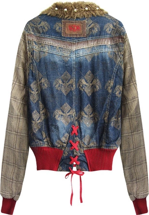 KRÓTKA KURTKA NA MISIU NIEBIESKO-BRĄZOWA (71027)