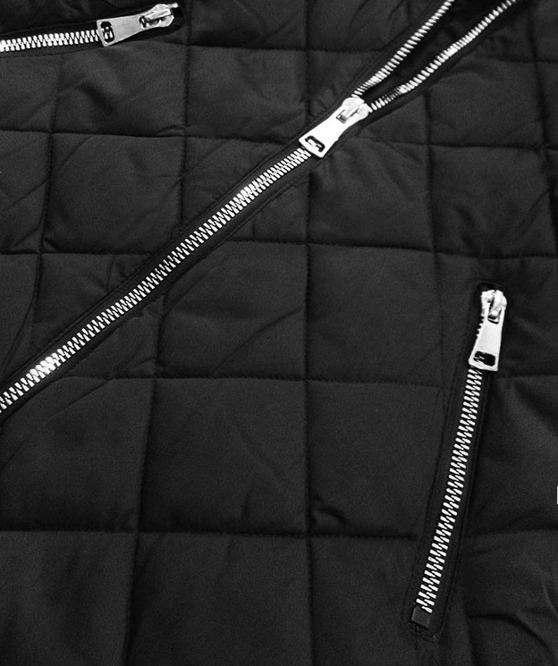 PIKOWANA KURTKA DAMSKA ZIMOWA CZARNA (LF808)