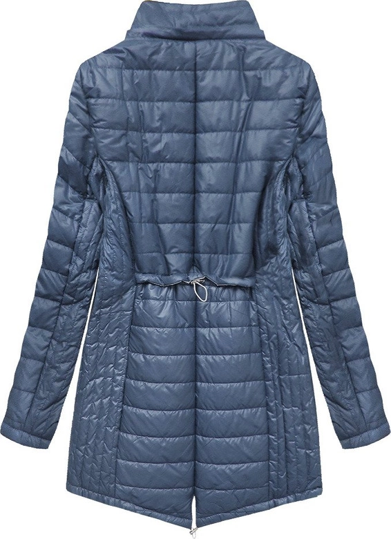 PIKOWANA KURTKA Z KAPTUREM NIEBIESKA (B2622)