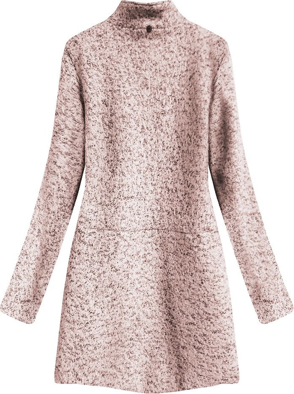 KRÓTKI PŁASZCZ ZIMOWY Z KAPTUREM RÓŻOWY (516/3ART)