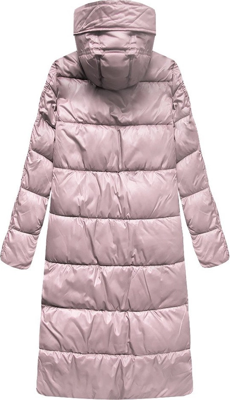 DŁUGA KURTKA Z KAPTUREM RÓŻOWA (PM7231)
