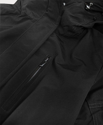 DAMSKA PARKA ZIMOWA CZARNA (W379BIG)