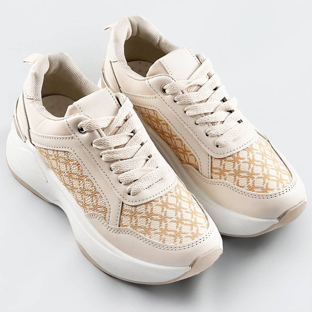 Sportowe buty damskie beżowe (sg-137)