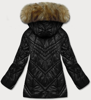 Przejściowa kurtka damska z kapturem czarna (H-97)