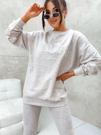 Sportowy komplet z legginsami szary melanż (VE88)