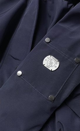 Damska parka z futrzaną podszewką granatowa (m-21506)