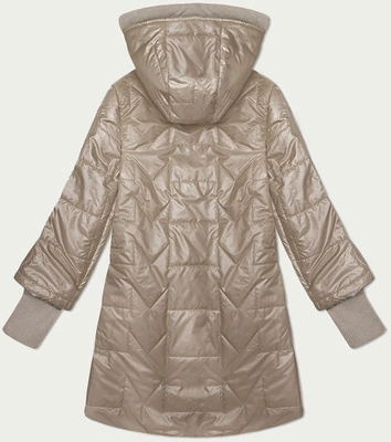 Pikowana kurtka z ozdobnymi ściągaczami S'West camel (B8345-12)