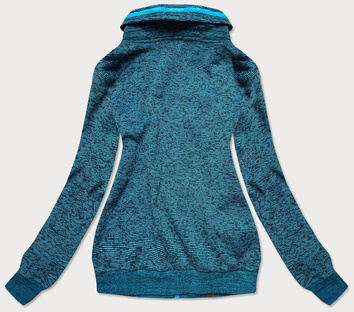 BLUZA DAMSKA ZE ŚCIĄGACZAMI TURKUSOWA (58294)