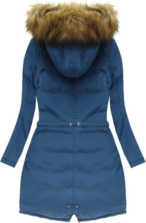 GRUBA PARKA ZIMOWA DAMSKA NIEBIESKA (W710)