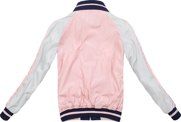 DWUSTRONNA BOMBERKA Z NASZYWKAMI GRANATOWO-RÓŻOWA (W517)