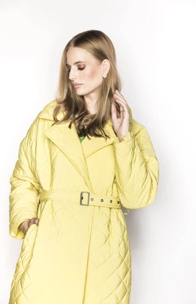 PIKOWANA KURTKA Z KOŁNIERZEM ŻÓŁTA (AG8-8010)
