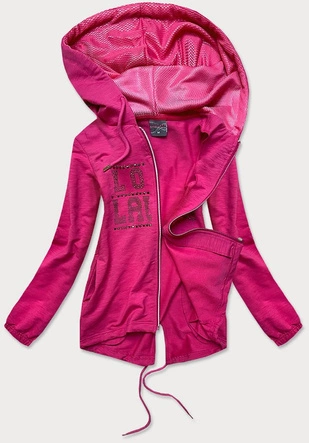 CIENKA BLUZA DAMSKA Z DŻETAMI RÓŻOWA (58199)