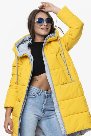 TRAPEZOWA KURTKA DAMSKA ŻÓŁTA (9276A)