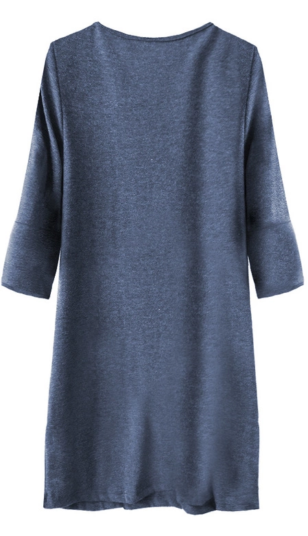 SUKIENKA Z GUZIKAMI I BUFIASTYMI RĘKAWAMI GRANATOWA (233ART)