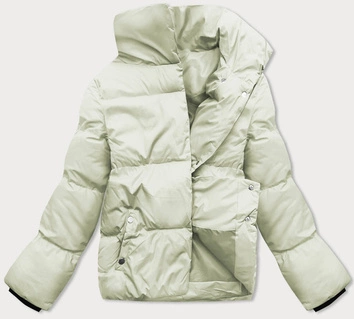 Zimowa kurtka damska z kołnierzem seledynowa (23062-236)