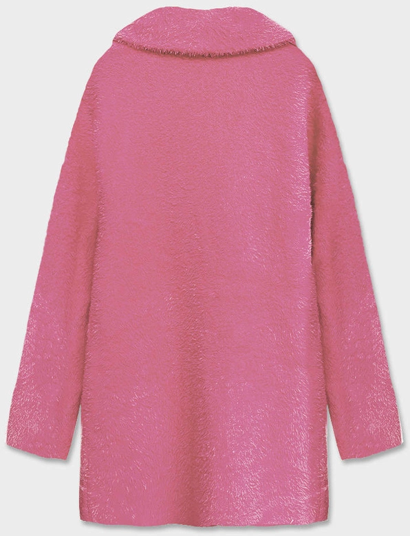 Krótka wełniana narzutka alpaka łososiowa (7108-1)