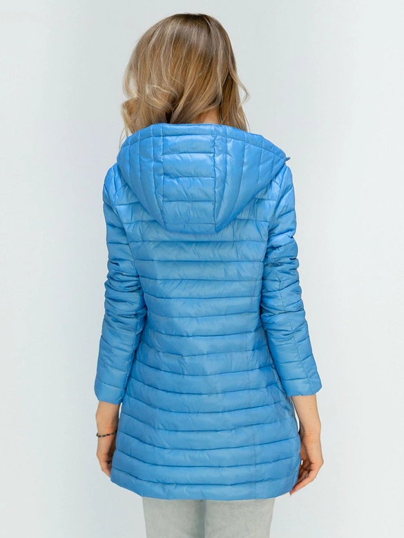 PIKOWANA KURTKA Z KAPTUREM BŁĘKITNA (MH-1679)