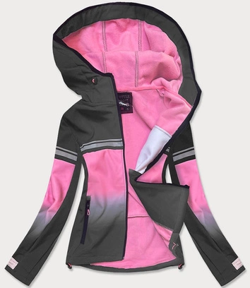 KURTKA DAMSKA SOFTSHELL OMBRE GRAFIT/RÓŻ (KSW-6008)
