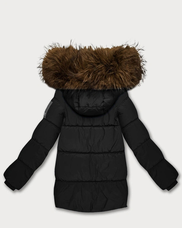 Kurtka puchowa z kapturem czarna (KK60609)