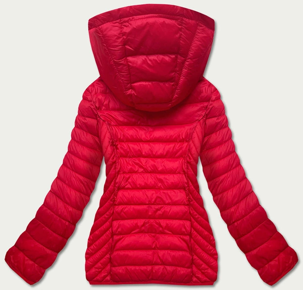 Przejściowa pikowana kurtka damska czerwona (5m783-270)