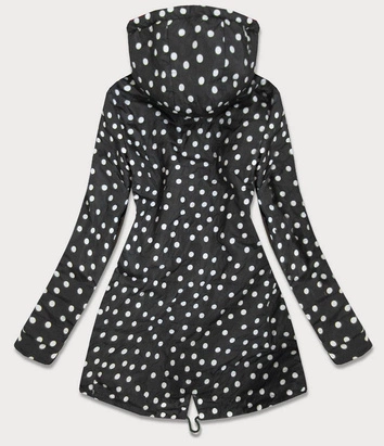 DWUSTRONNA PARKA DAMSKA Z KAPTUREM KHAKI W KROPKI (W354-1BIG)