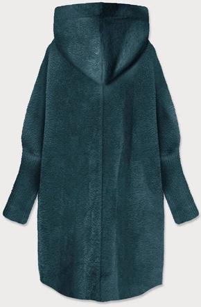 Narzutka-kurtka a'la alpaka z kapturem morska (AL-19)