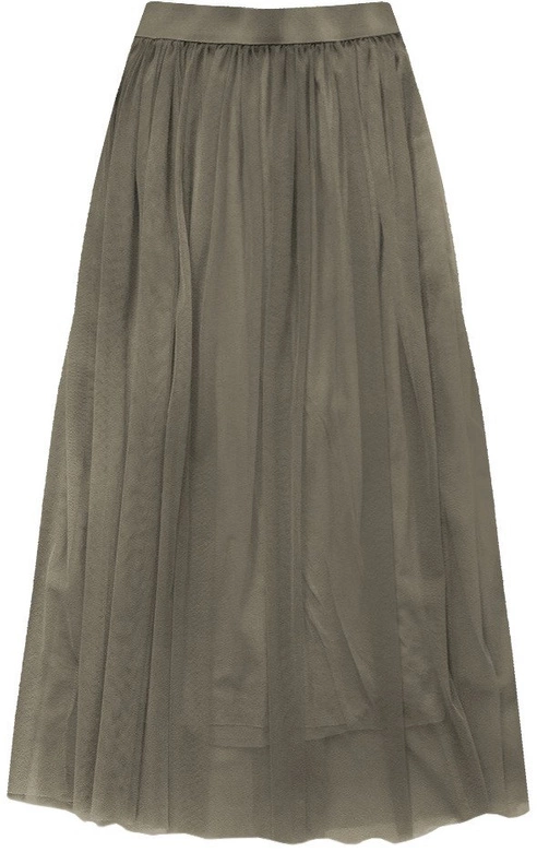 TIULOWA SPÓDNICA O DŁUGOŚCI MAXI KAKAOWA (149ART)